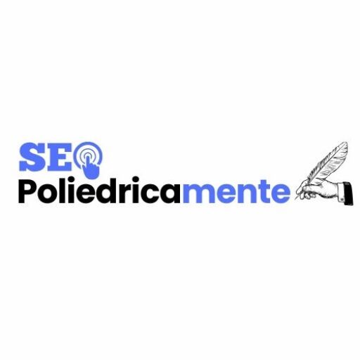 Logo Poliedricamente con penna e scritta SEO Un logo circolare con una penna stilizzata e la scritta “SEO”, che rappresenta l’approccio poliedrico alla scrittura e all’ottimizzazione per i motori di ricerca.